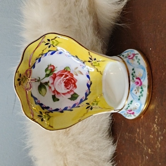 . Vintage Limoges Floral Tea Light Pedestal Porcelain Candle Holder - Picture 2 of 7